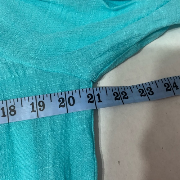 Zac & Rachel Turquoise Lace Trim Peasant Blouse Boho NWT Medium - Picture 7 of 8